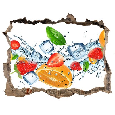 Pegatina agujero en la pared autoadhesiva Cóctel de frutas en una explosión de agua