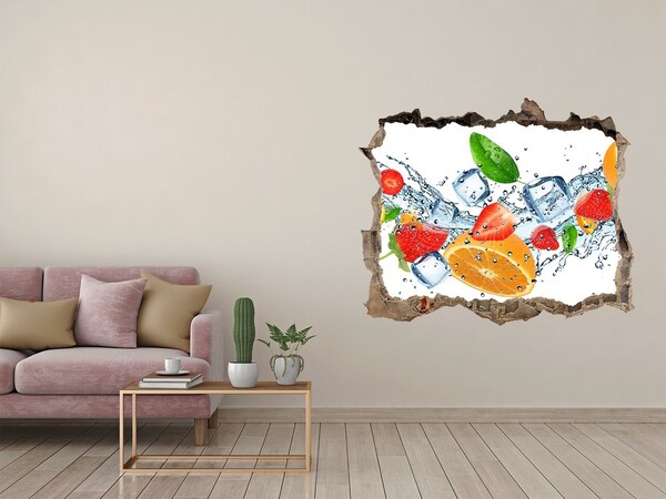 Pegatina agujero en la pared autoadhesiva Cóctel de frutas en una explosión de agua