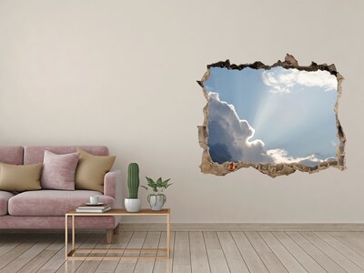 Pegatina de vinilo agujero 3d para pared Cielo con rayos de sol