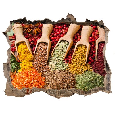 Trampantojo de pared rota efecto profundidad Una cocina llena de especias