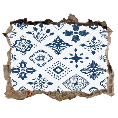 Pegatina agujero en la pared autoadhesiva Patrones florales en la pared