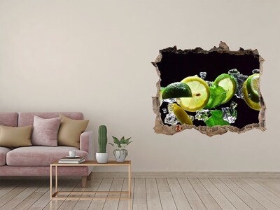 Trampantojo de pared rota efecto profundidad Cóctel refrescante de limón