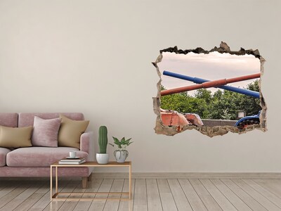 Pegatina agujero en la pared autoadhesiva Batalla de tanques en las ruinas