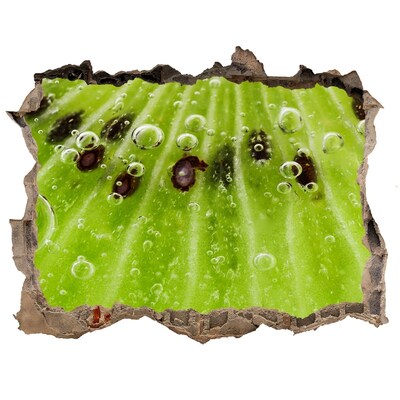 Trampantojo de pared rota efecto profundidad Fruta verde con gotas de agua