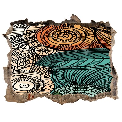 Pegatina agujero en la pared autoadhesiva Patrones coloridos sobre un fondo de piedra