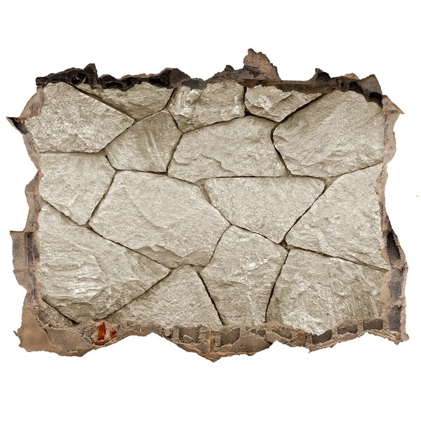 Pegatina de vinilo agujero 3d para pared Muro roto con piedras