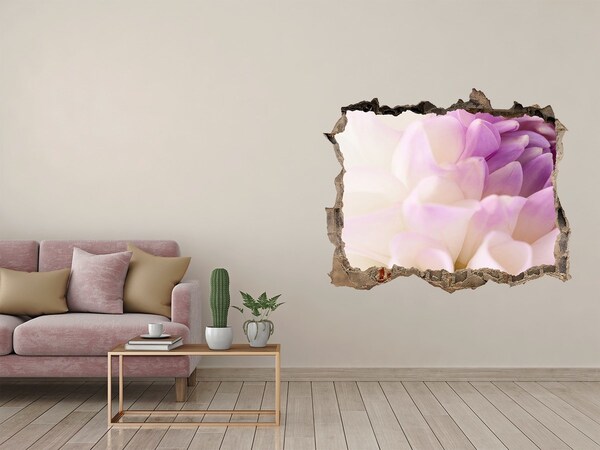 Vinilo pared rota 3d efecto realista Ilusión floral en hormigón