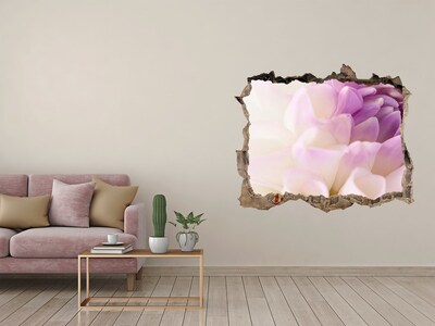 Vinilo pared rota 3d efecto realista Ilusión floral en hormigón