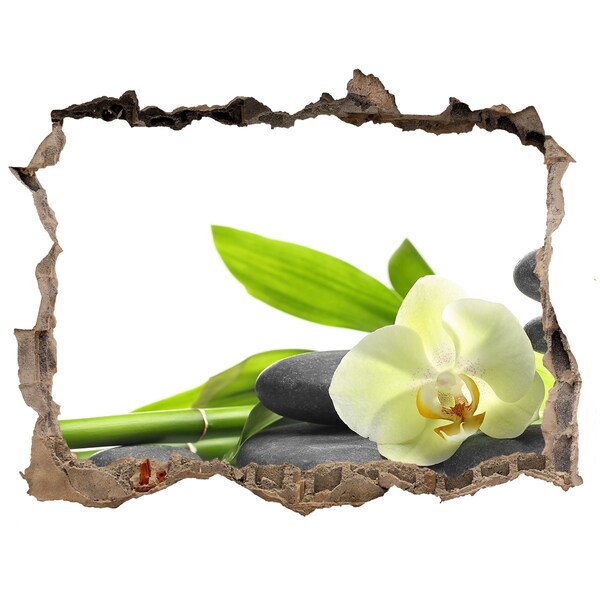 Vinilo pared rota 3d efecto realista Rincón de spa relajante