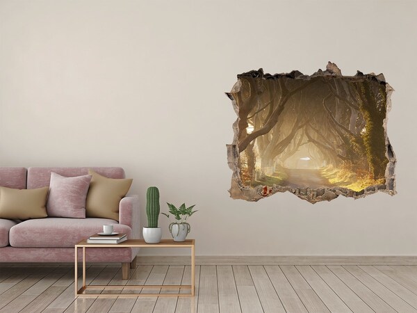 Pegatina agujero en la pared autoadhesiva Un camino entre los árboles