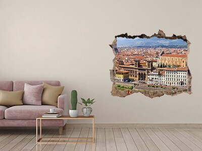 Pegatina de vinilo agujero 3d para pared Vista de Florencia