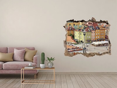 Fototapeta dziura na ścianę 3d Warszawski Rynek Starego Miasta