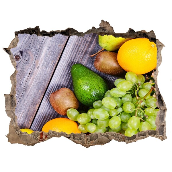 Pegatina agujero en la pared autoadhesiva El paraíso de las frutas detrás del muro