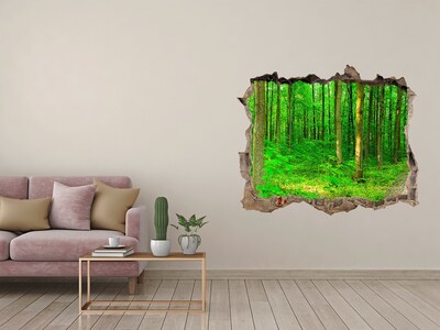 Pegatina agujero en la pared autoadhesiva Bosque verde en un agujero en la pared