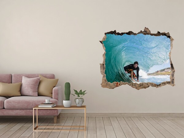 Fototapeta dziura na ścianę 3d Surfing w oceanie