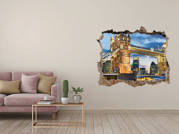 Trampantojo de pared rota efecto profundidad Puente de la Torre en Londres