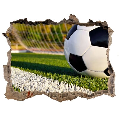 Pegatina de vinilo agujero 3d para pared Fútbol en acción