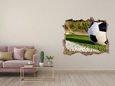 Pegatina de vinilo agujero 3d para pared Fútbol en acción