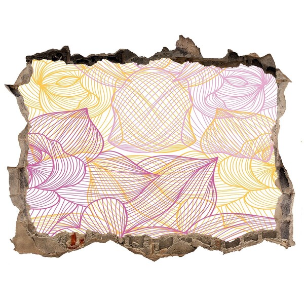 Naklejka 3D dziura na ścianę Kwiatowy wzór w dziurze w ścianie