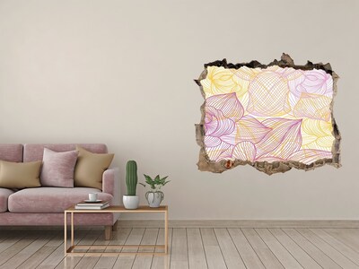 Pegatina de vinilo agujero 3d para pared Patrón floral de agujero en la pared