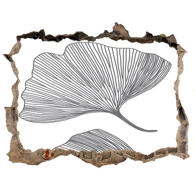 Pegatina agujero en la pared autoadhesiva Hojas en el hormigón