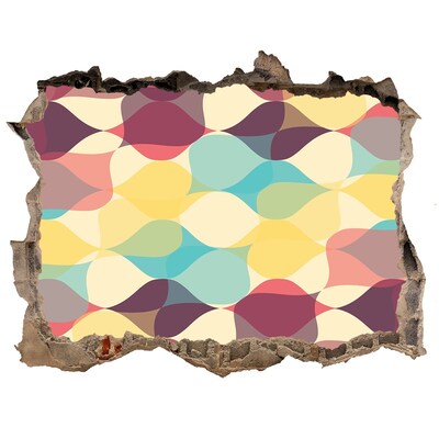 Trampantojo de pared rota efecto profundidad Ondas de colores en la pared