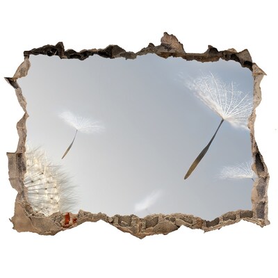 Vinilo pared rota 3d efecto realista Dientes de león en las nubes