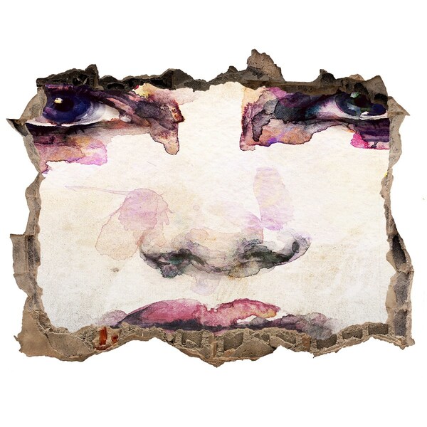 Dziura 3d fototapeta na ścianę Oblicze w zniszczonej ścianie