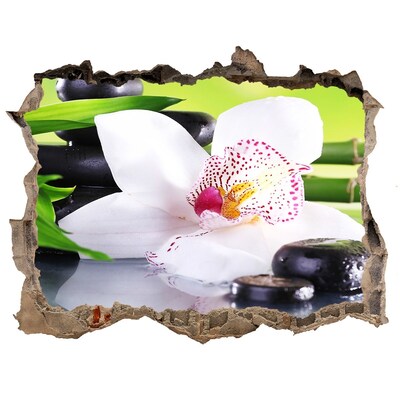 Pegatina de vinilo agujero 3d para pared Un oasis floral de paz