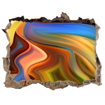 Trampantojo de pared rota efecto profundidad Un paisaje colorido en un agujero en la pared