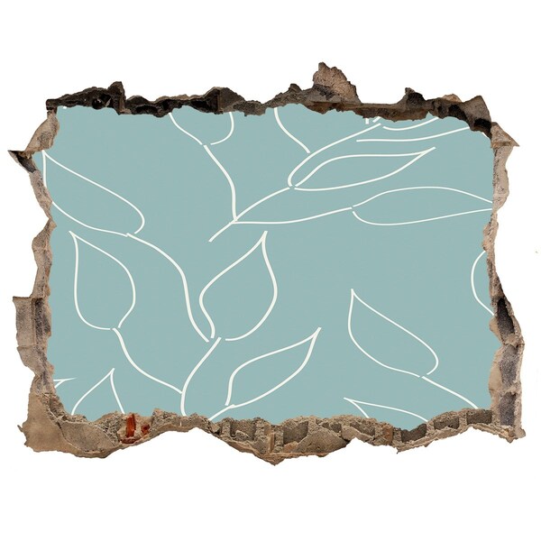 Naklejka 3D dziura na ścianę Zielona ściana z roślinnym wzorem