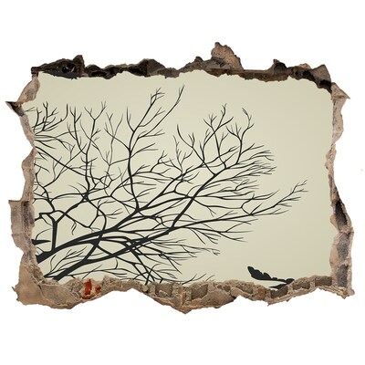 Trampantojo de pared rota efecto profundidad Bosque muerto detrás del muro destruido