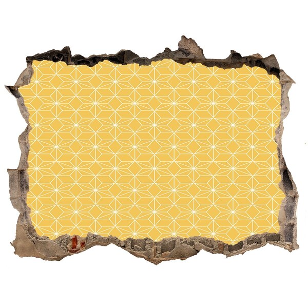 Dziura 3d fototapeta na ścianę naklejka Złota geometria na tle betonu