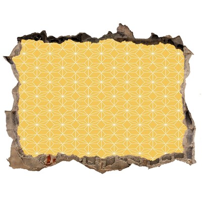 Trampantojo de pared rota efecto profundidad Geometría dorada sobre un fondo de hormigón