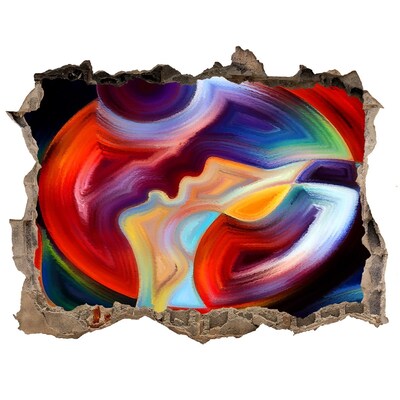 Vinilo pared rota 3d efecto realista Una danza colorida de emociones