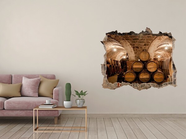 Fototapeta dziura na ścianę 3d Wnętrze winiarni z beczkami