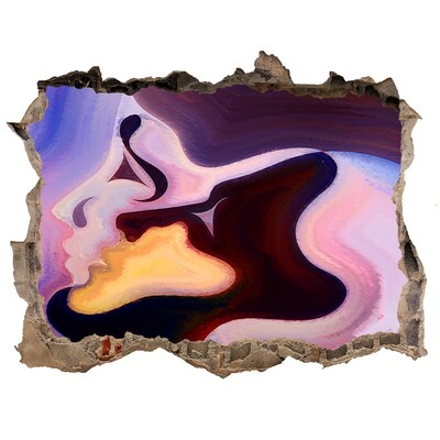 Pegatina agujero en la pared autoadhesiva Rostros sensuales del amor