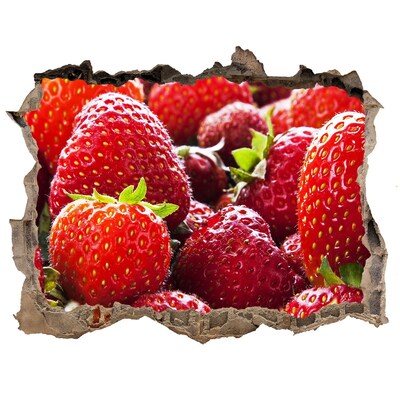 Pegatina de vinilo agujero 3d para pared campo de fresas