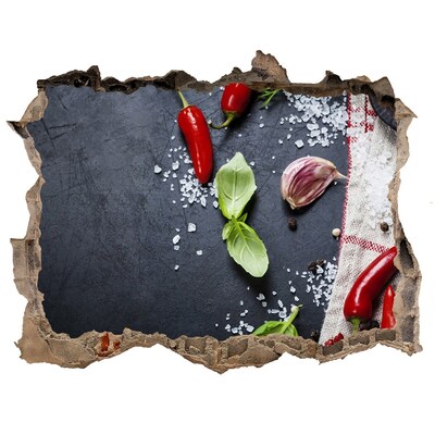 Pegatina de vinilo agujero 3d para pared Una cocina llena de sabor