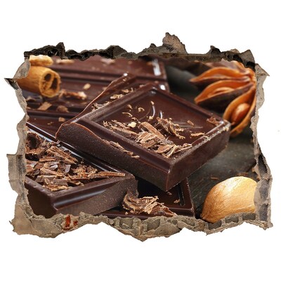 Naklejka 3D dziura okleina beton Czekoladowa rozkosz