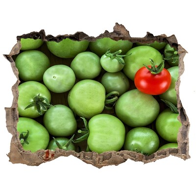 Pegatina de vinilo agujero 3d para pared Fruta en hormigón