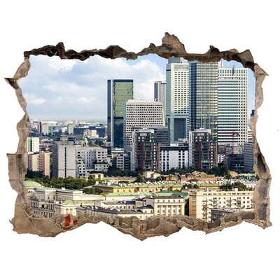 Fototapeta dziura na ścianę 3d Widok na nowoczesne miasto