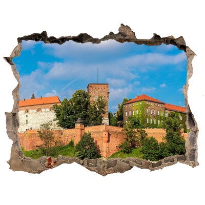 Fototapeta dziura na ścianę 3d Zamek na wzgórzu