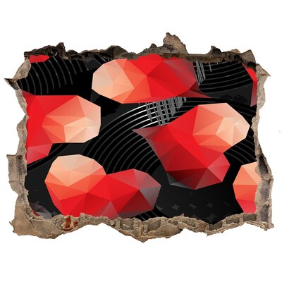 Pegatina de vinilo agujero 3d para pared Geometría en la chatarra