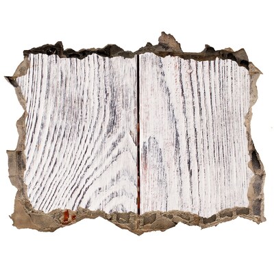 Vinilo pared rota 3d efecto realista Tabla de madera en una pared dañada