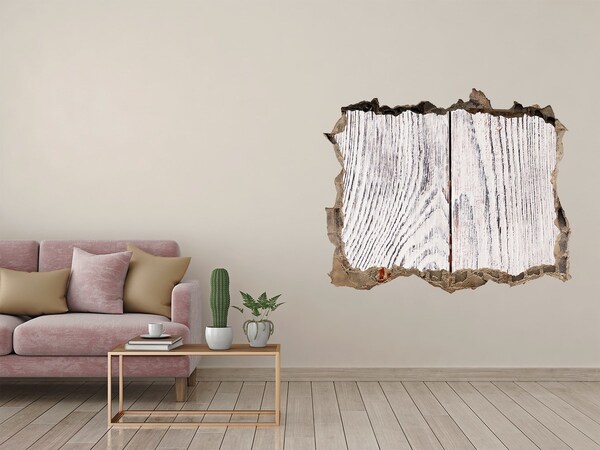 Fotoobraz dziura na ścianę Drewniana deska w uszkodzonej ścianie
