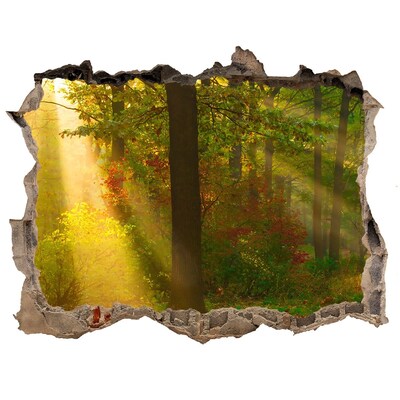 Pegatina de vinilo agujero 3d para pared paisaje de bosque otoñal