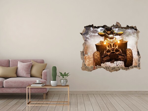 Foto zdjęcie dziura na ścianę Rajdowy quad w akcji