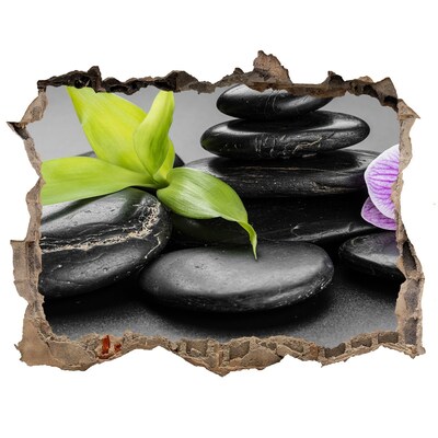 Pegatina agujero en la pared autoadhesiva Una vista relajante con piedras y plantas