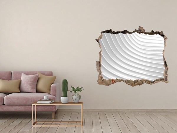 Dziura 3d fototapeta na ścianę Złamana ściana z widokiem na faliste linie